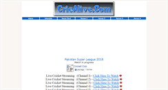 Desktop Screenshot of cricalive.com