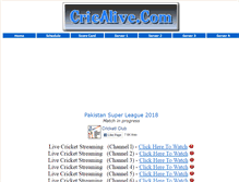 Tablet Screenshot of cricalive.com